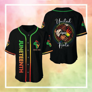 MelaninStyle Juneteenth United Against Hate Baseball Jersey