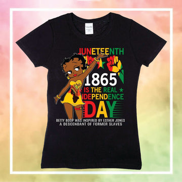 MelaninStyle Juneteenth Betty Boop Black T-Shirt