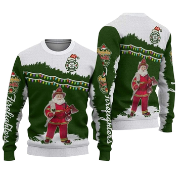 Santa Firefighter Ugly Sweater