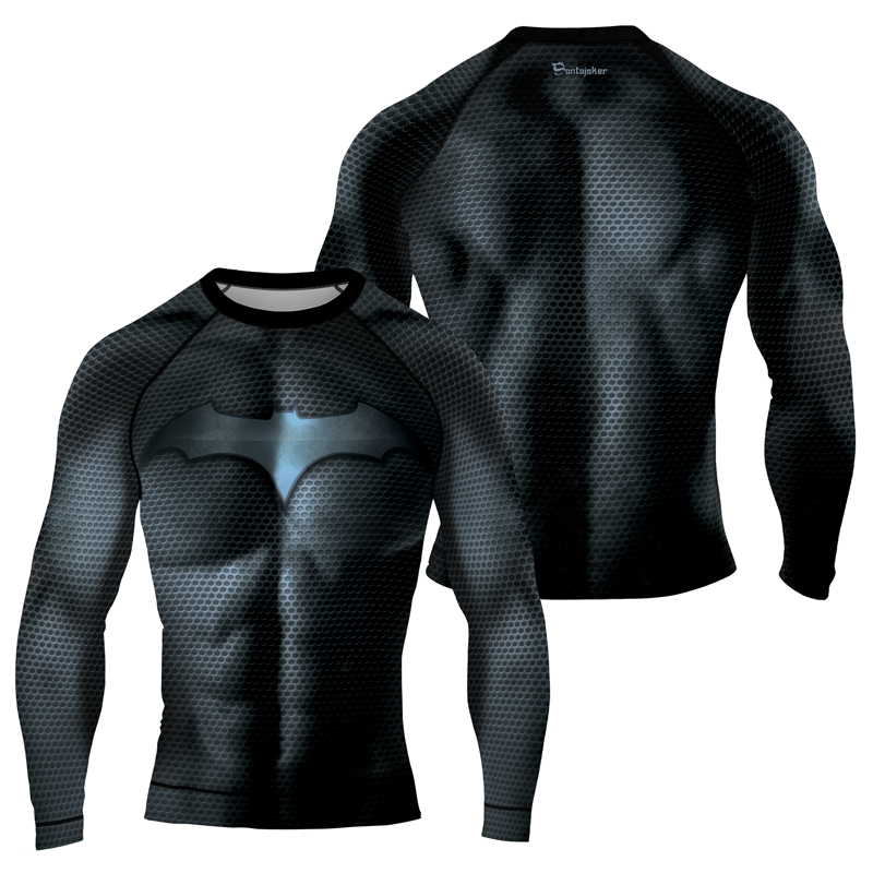 MelaninStyle Obsidian Bat Men's Long Sleeve Rash Guard