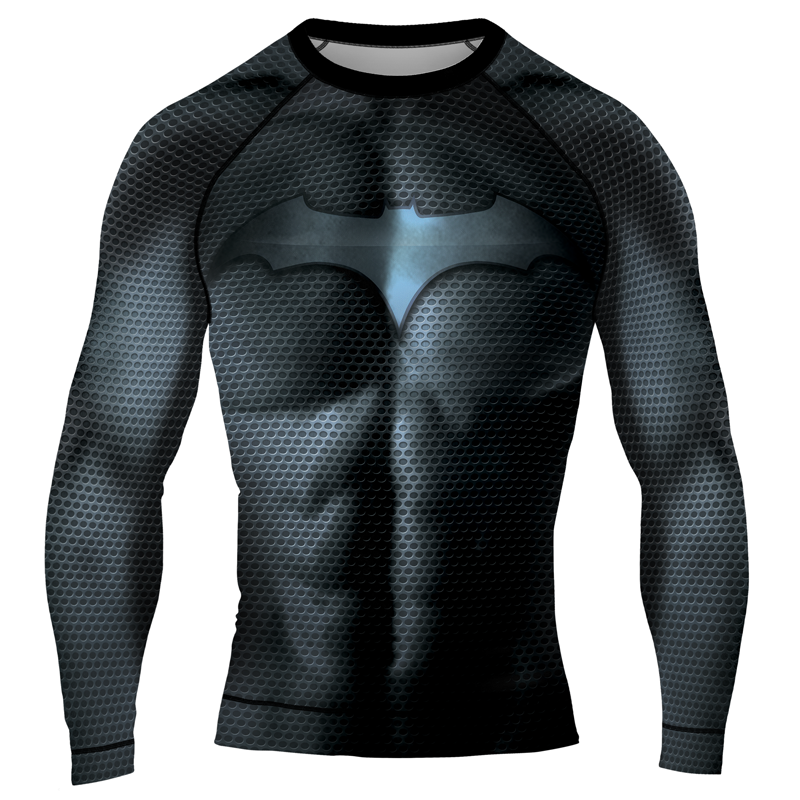MelaninStyle Obsidian Bat Men's Long Sleeve Rash Guard