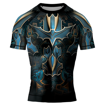 MelaninStyle Shadow Knight Bat Men's Short Sleeve Rash Guard