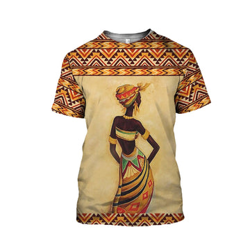 MelaninStyle African Woman in Ethnic Dress T-Shirt & Shorts Set