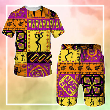 MelaninStyle African Style Cushion Cover Tribal Ethnic T-Shirt & Shorts Set
