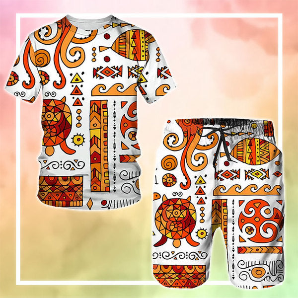 MelaninStyle African-Patterned Sea Creature T-Shirt & Shorts Set