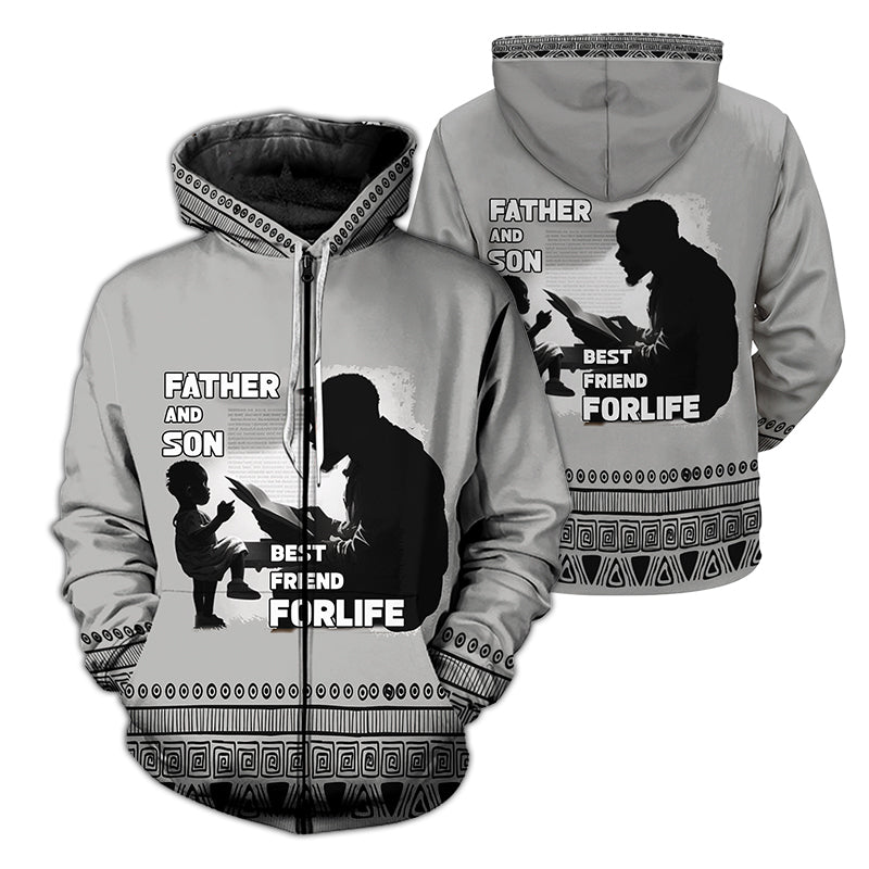 MelaninStyle Grey Father And Son Best Friends For Life Hoodie & Zip Hoodie
