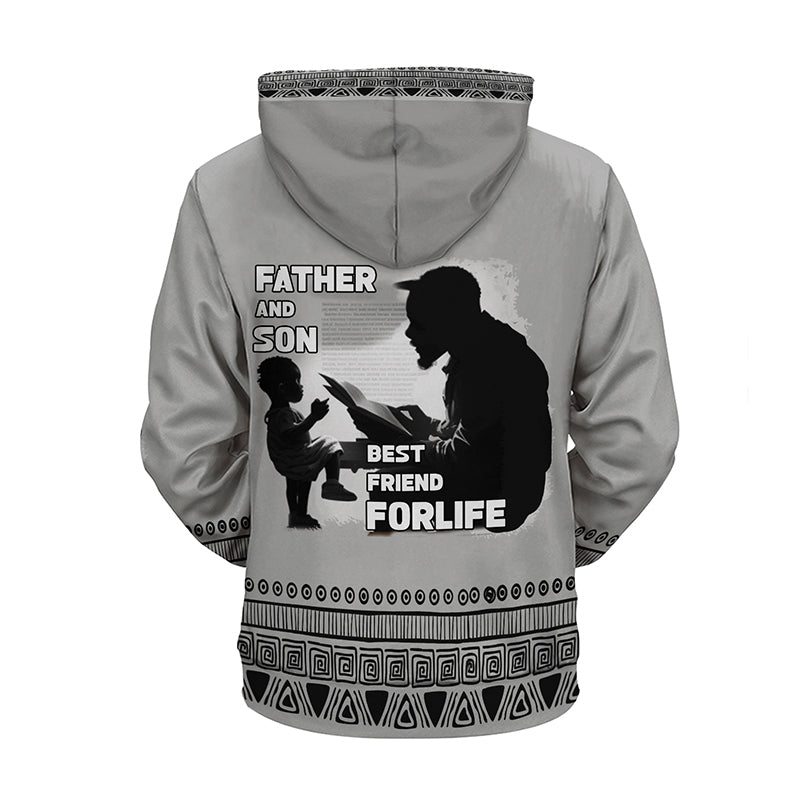 MelaninStyle Grey Father And Son Best Friends For Life Hoodie & Zip Hoodie