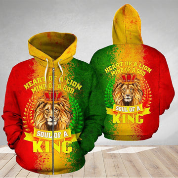 MelaninStyle Heart of a Lion Soul of a King Map Hoodie & Zip Hoodie