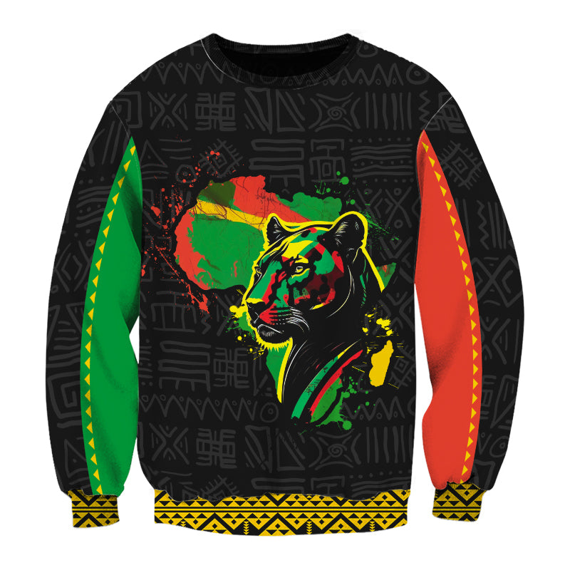MelaninStyle Black Panther With African Map T-Shirt & Sweatshirt