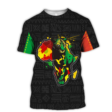 MelaninStyle Black Panther With African Map T-Shirt & Sweatshirt