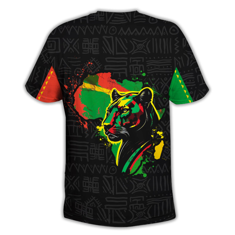 MelaninStyle Black Panther With African Map T-Shirt & Sweatshirt