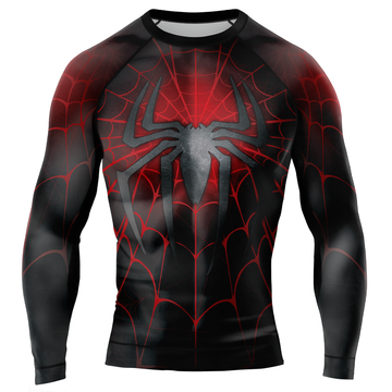 MelaninStyle Crimson Web Men's Long Sleeve Rash Guard
