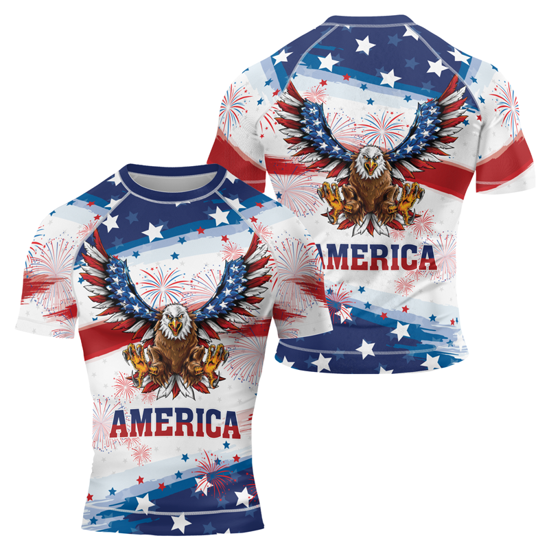 MelaninStyle American Eagle Men's Long Sleeve Rash Guard