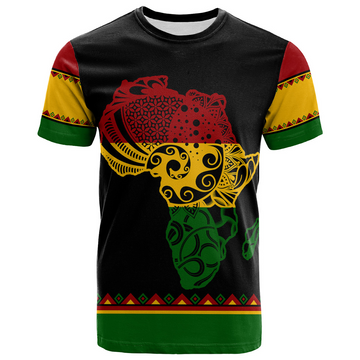 MelaninStyle The Africa Map Colors T-Shirt