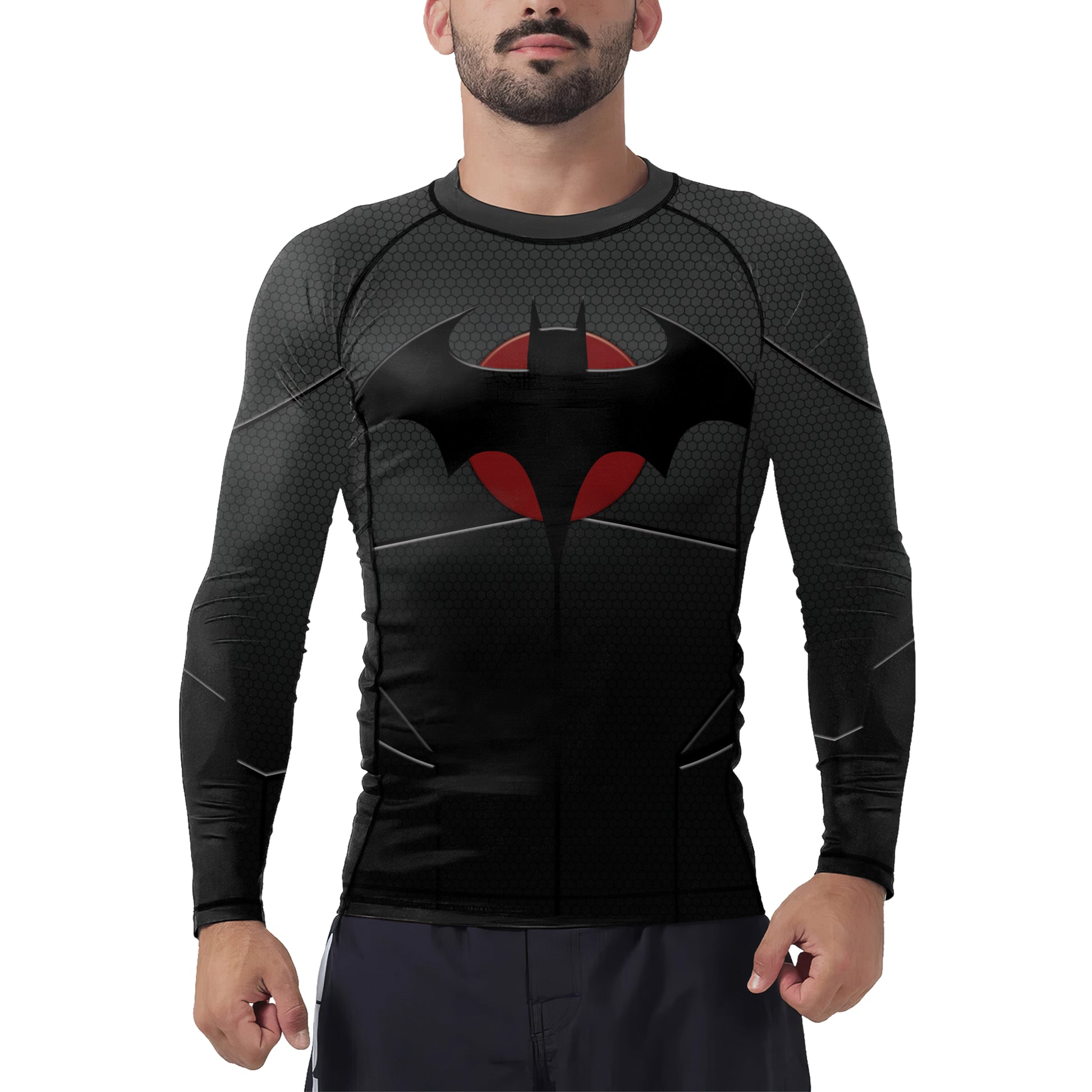 MelaninStyle Shadow Wing Bat Men's Long Sleeve Rash Guard