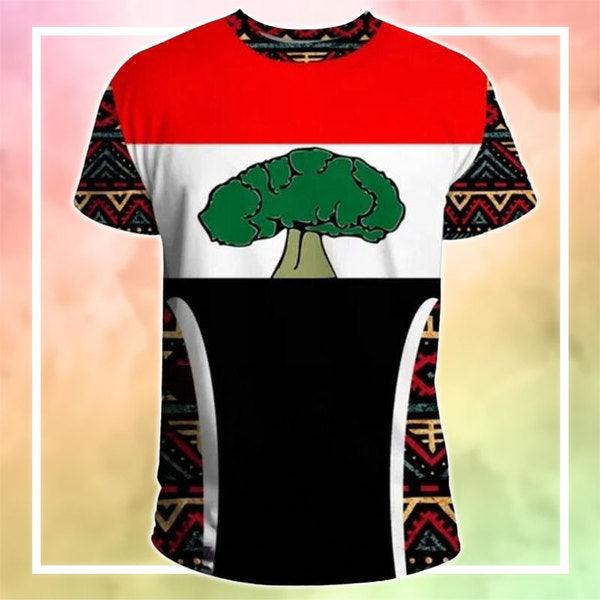 MelaninStyle Lebanese Flag & Ethnic Geometric T-Shirt