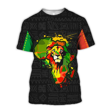 MelaninStyle Lion Face On Africa Map T-Shirt & Sweatshirt