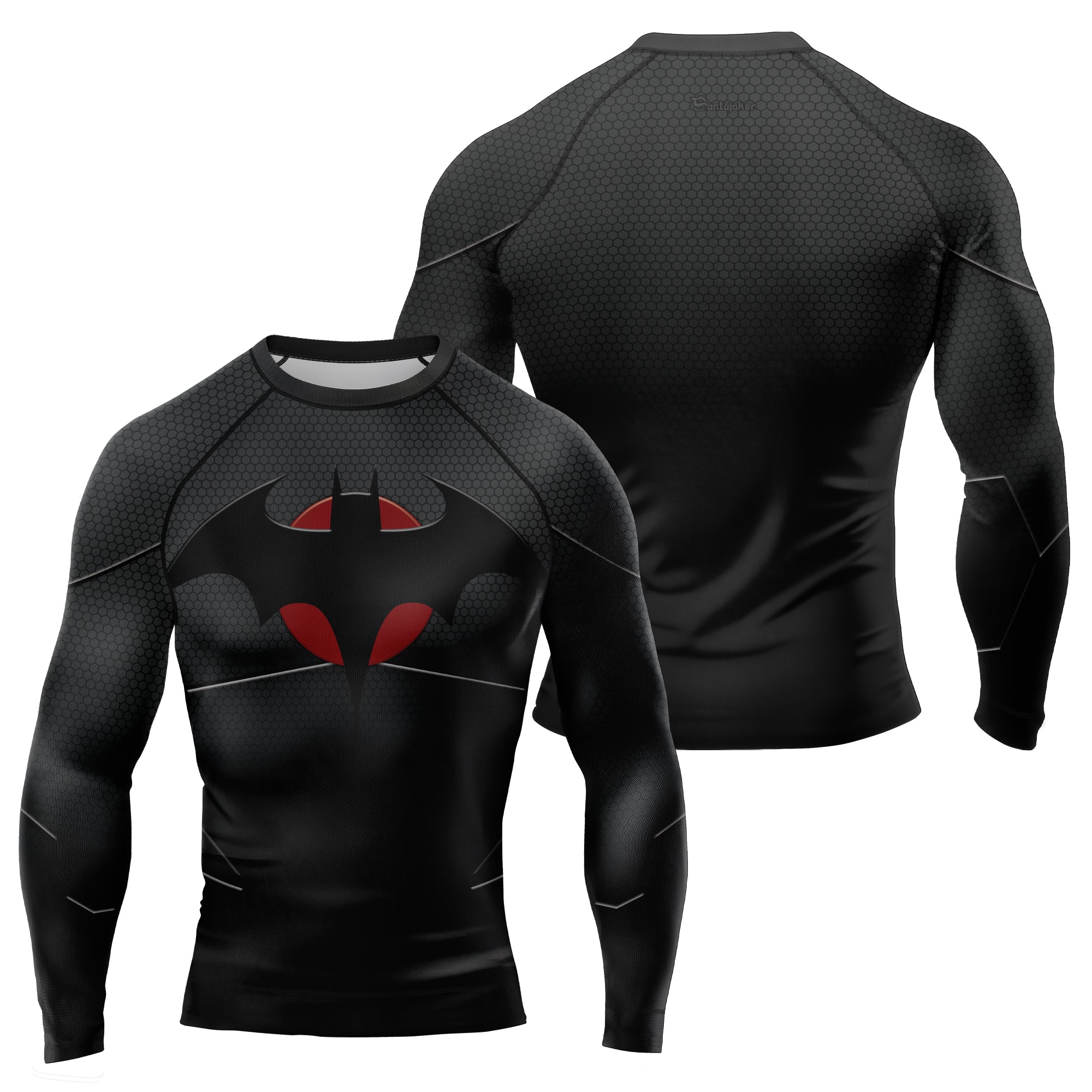 MelaninStyle Shadow Wing Bat Men's Long Sleeve Rash Guard