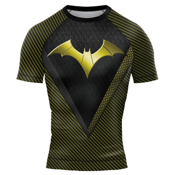 MelaninStyle Golden Bat Emblem Men's Short Sleeve Rash Guard