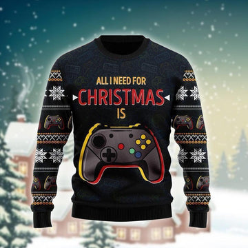All I Need For Christmas Is Play Game Ugly Sweater - Santa Joker