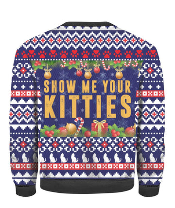 Santa Cat Show Me Your Kitties Ugly Sweater