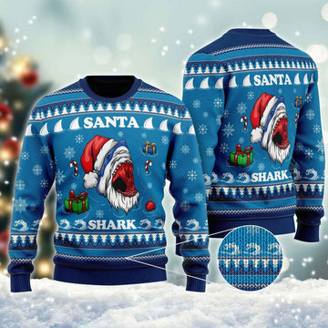 Santa Shark Doo Doo Doo Ugly Sweater - Santa Joker