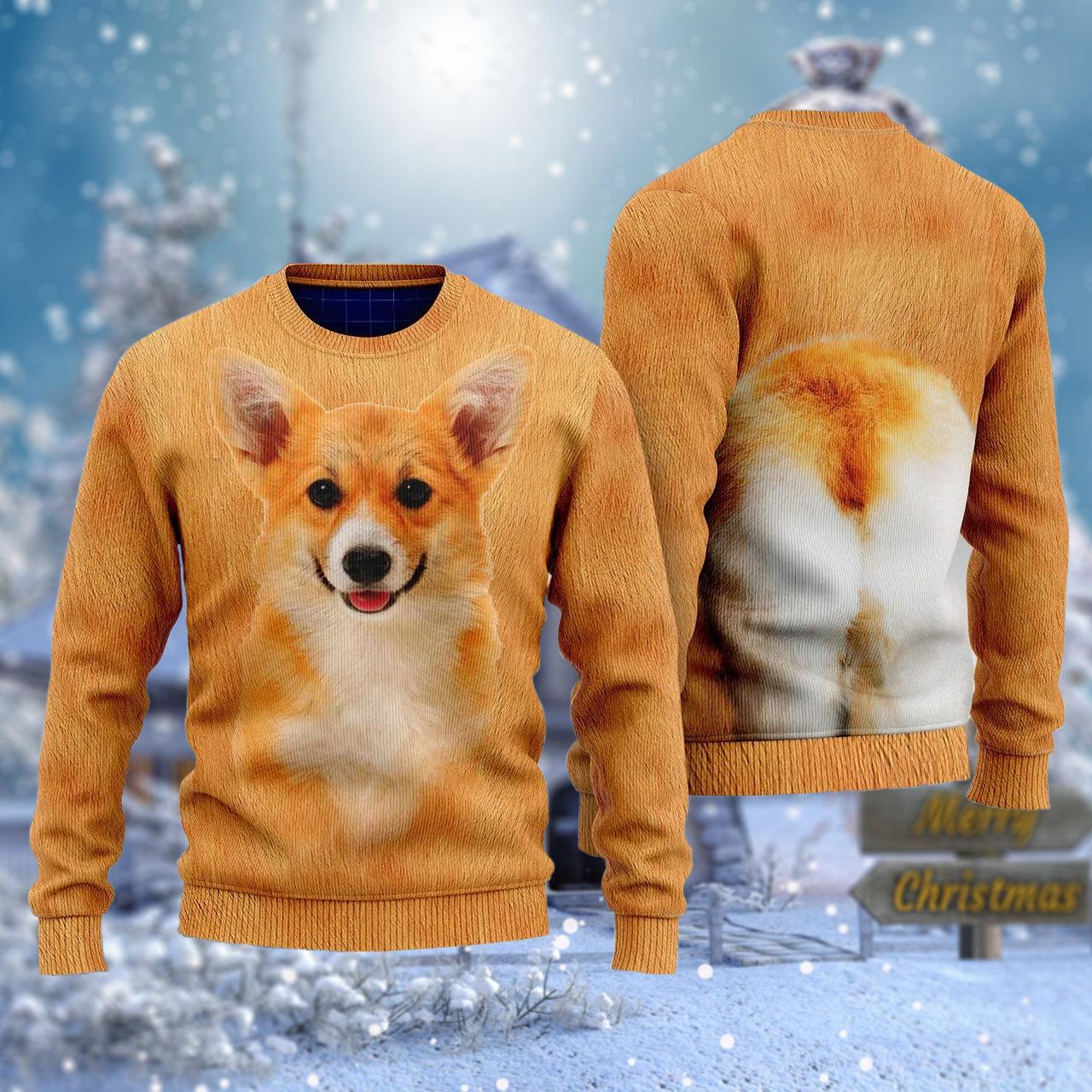 The Lovely Corgi Dog Ugly Sweater - Santa Joker